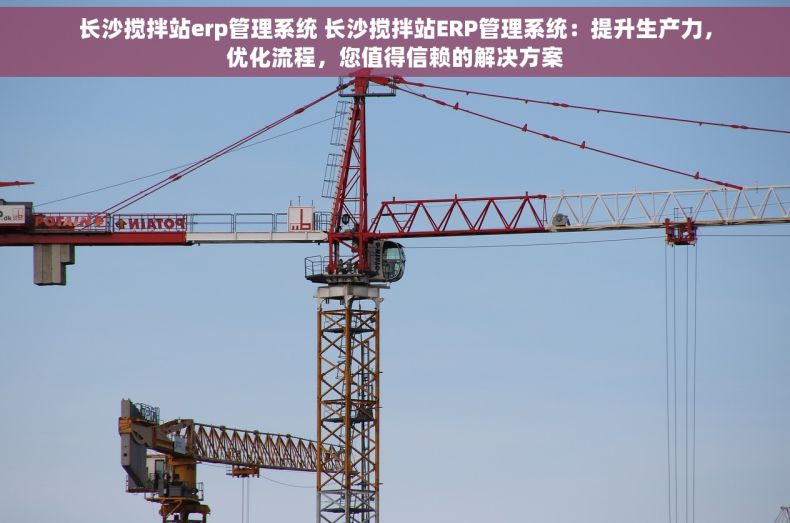 长沙搅拌站erp管理系统 长沙搅拌站ERP管理系统：提升生产力，优化流程，您值得信赖的解决方案