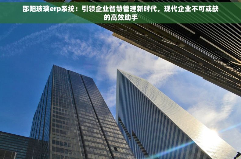 邵阳玻璃erp系统：引领企业智慧管理新时代，现代企业不可或缺的高效助手