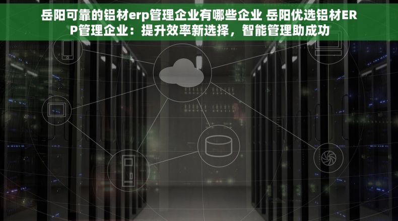 岳阳可靠的铝材erp管理企业有哪些企业 岳阳优选铝材ERP管理企业：提升效率新选择，智能管理助成功