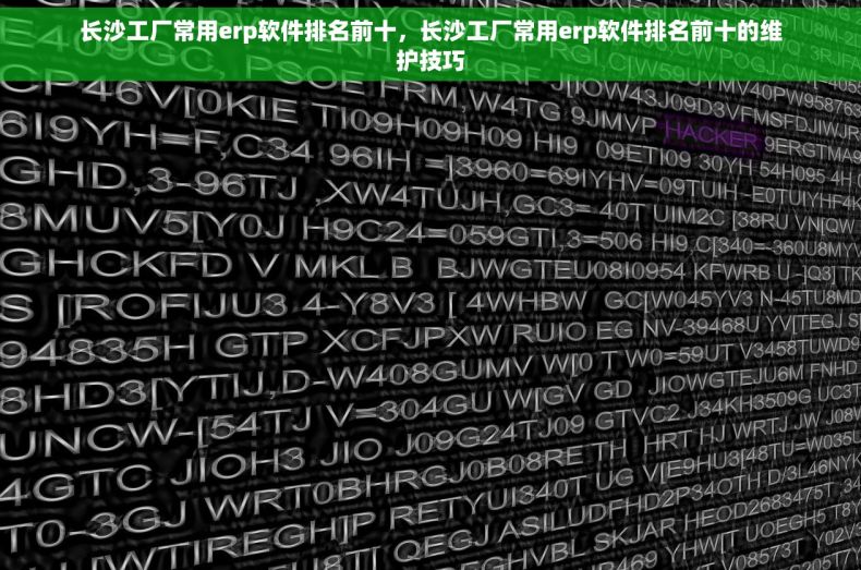 长沙工厂常用erp软件排名前十，长沙工厂常用erp软件排名前十的维护技巧