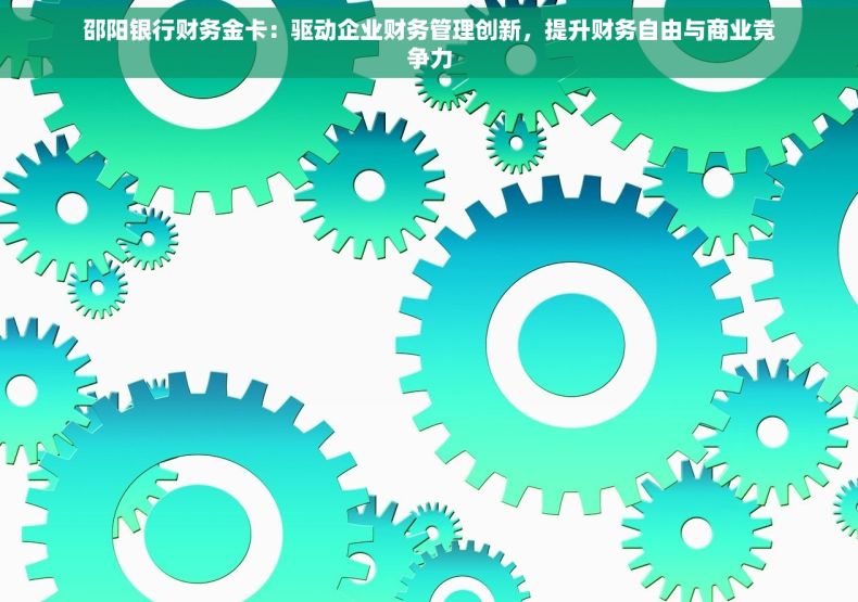 邵阳银行财务金卡：驱动企业财务管理创新，提升财务自由与商业竞争力