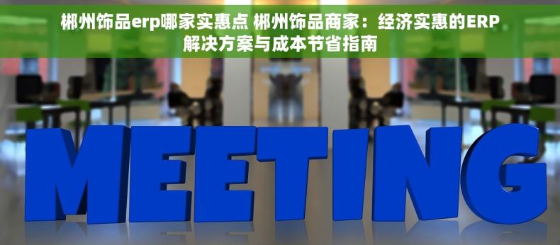 郴州饰品erp哪家实惠点 郴州饰品商家：经济实惠的ERP解决方案与成本节省指南