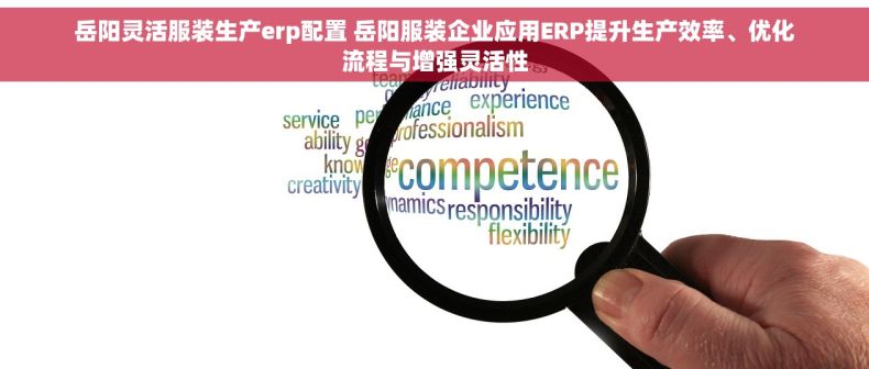 岳阳灵活服装生产erp配置 岳阳服装企业应用ERP提升生产效率、优化流程与增强灵活性