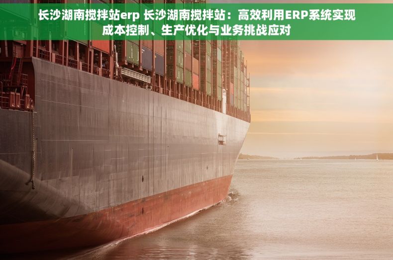长沙湖南搅拌站erp 长沙湖南搅拌站：高效利用ERP系统实现成本控制、生产优化与业务挑战应对