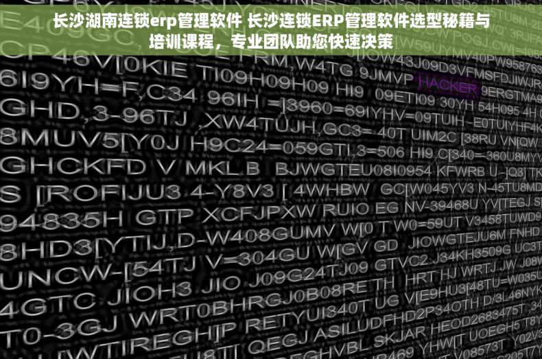 长沙湖南连锁erp管理软件 长沙连锁ERP管理软件选型秘籍与培训课程，专业团队助您快速决策