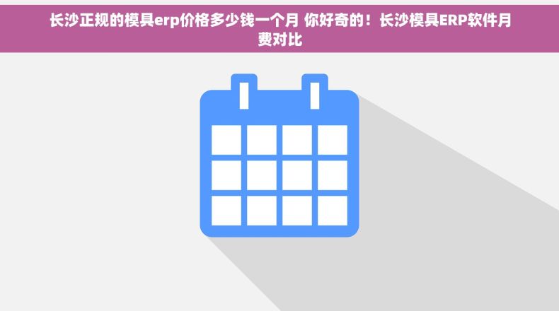 长沙正规的模具erp价格多少钱一个月 你好奇的！长沙模具ERP软件月费对比