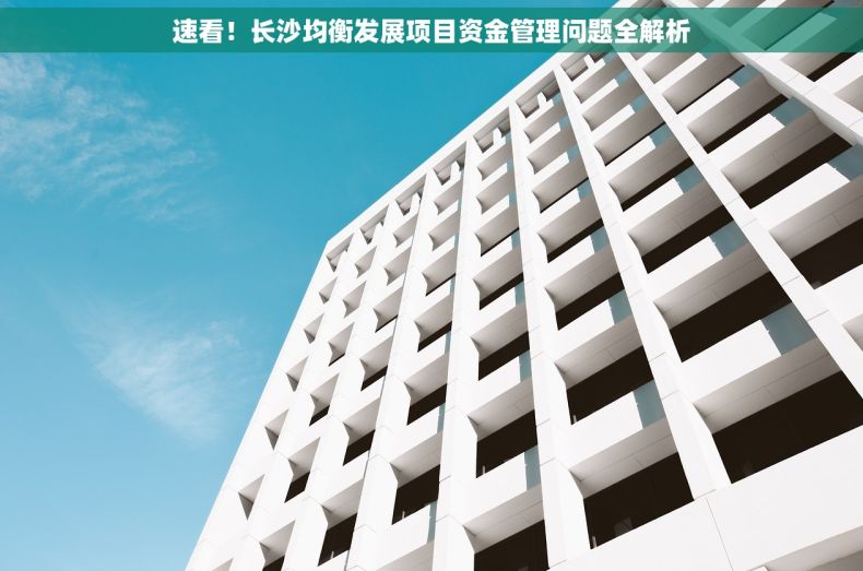 速看！长沙均衡发展项目资金管理问题全解析