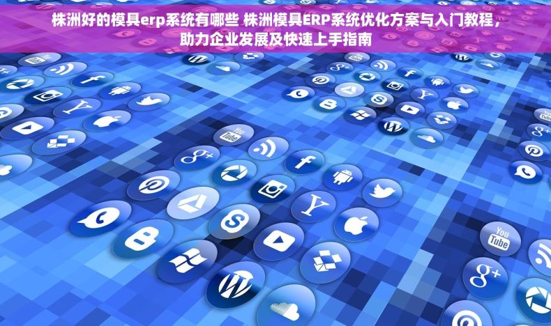 株洲好的模具erp系统有哪些 株洲模具ERP系统优化方案与入门教程，助力企业发展及快速上手指南