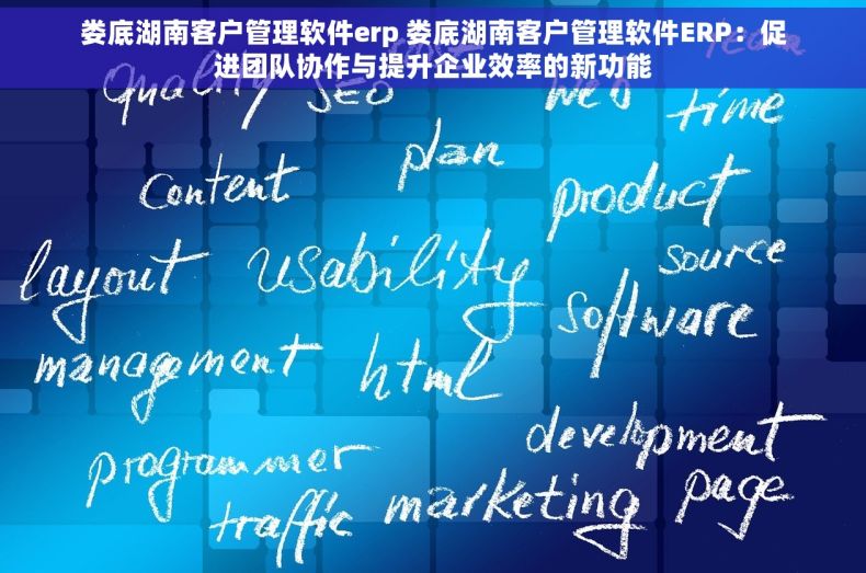 娄底湖南客户管理软件erp 娄底湖南客户管理软件ERP：促进团队协作与提升企业效率的新功能