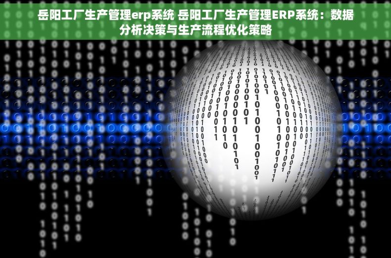 岳阳工厂生产管理erp系统 岳阳工厂生产管理ERP系统：数据分析决策与生产流程优化策略