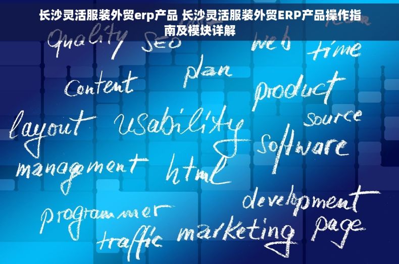 长沙灵活服装外贸erp产品 长沙灵活服装外贸ERP产品操作指南及模块详解