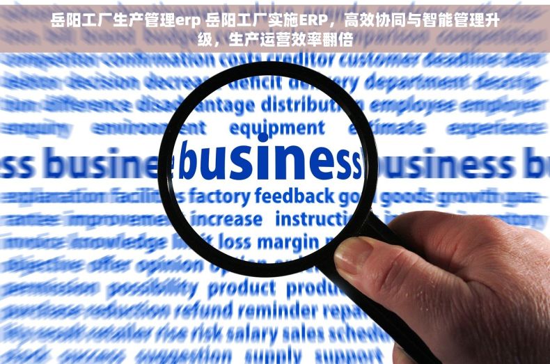 岳阳工厂生产管理erp 岳阳工厂实施ERP，高效协同与智能管理升级，生产运营效率翻倍