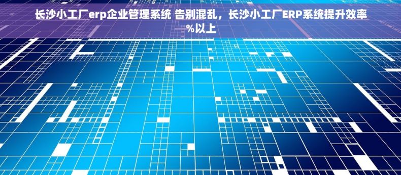 长沙小工厂erp企业管理系统 告别混乱，长沙小工厂ERP系统提升效率%以上