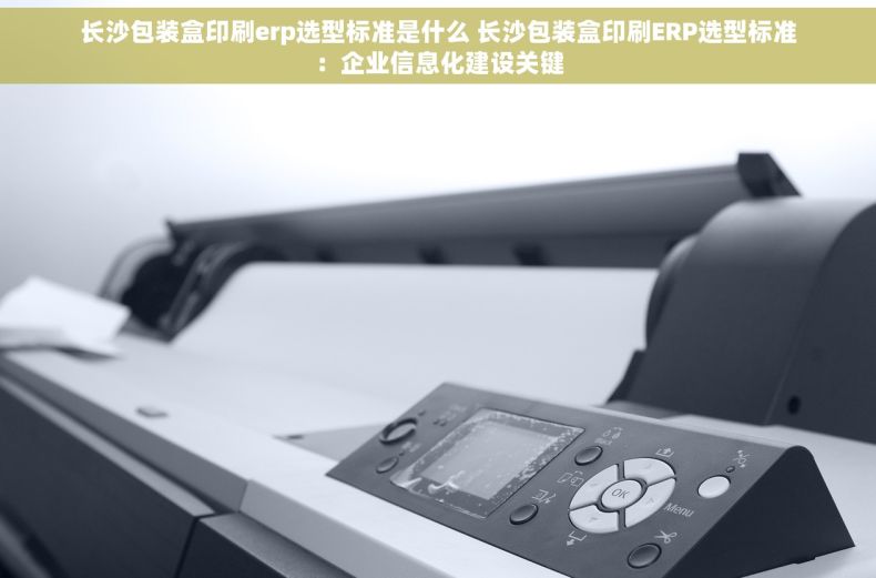 长沙包装盒印刷erp选型标准是什么 长沙包装盒印刷ERP选型标准：企业信息化建设关键