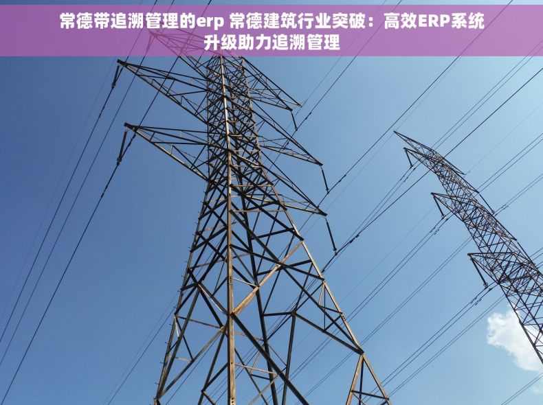 常德带追溯管理的erp 常德建筑行业突破：高效ERP系统升级助力追溯管理