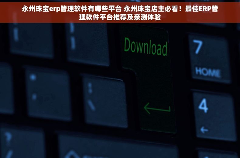 永州珠宝erp管理软件有哪些平台 永州珠宝店主必看！最佳ERP管理软件平台推荐及亲测体验