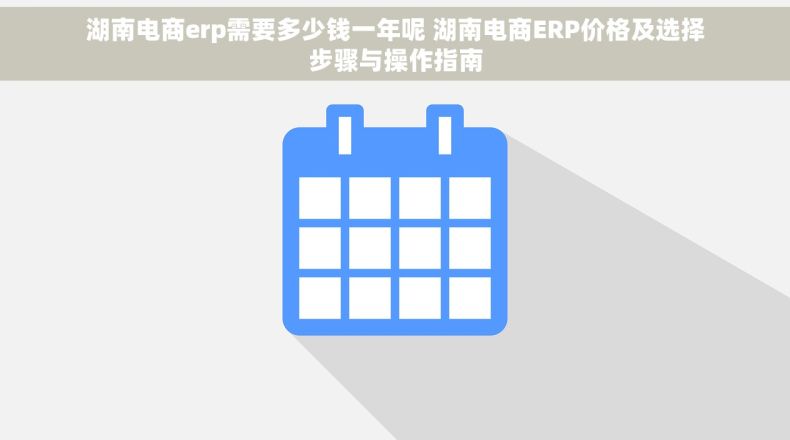 湖南电商erp需要多少钱一年呢 湖南电商ERP价格及选择步骤与操作指南