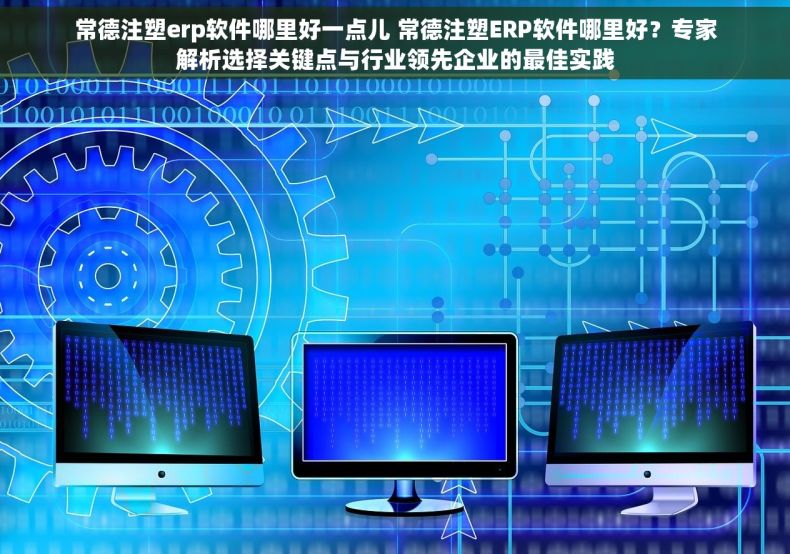 常德注塑erp软件哪里好一点儿 常德注塑ERP软件哪里好？专家解析选择关键点与行业领先企业的最佳实践