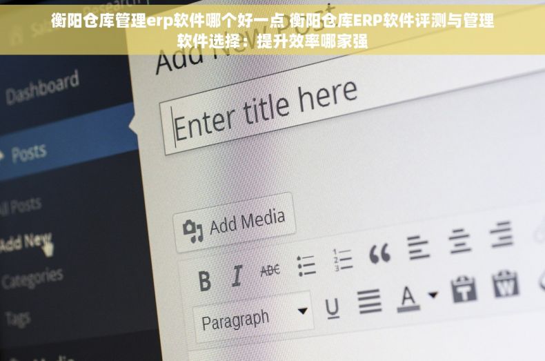 衡阳仓库管理erp软件哪个好一点 衡阳仓库ERP软件评测与管理软件选择：提升效率哪家强
