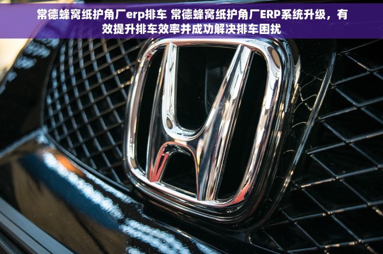 常德蜂窝纸护角厂erp排车 常德蜂窝纸护角厂ERP系统升级，有效提升排车效率并成功解决排车困扰