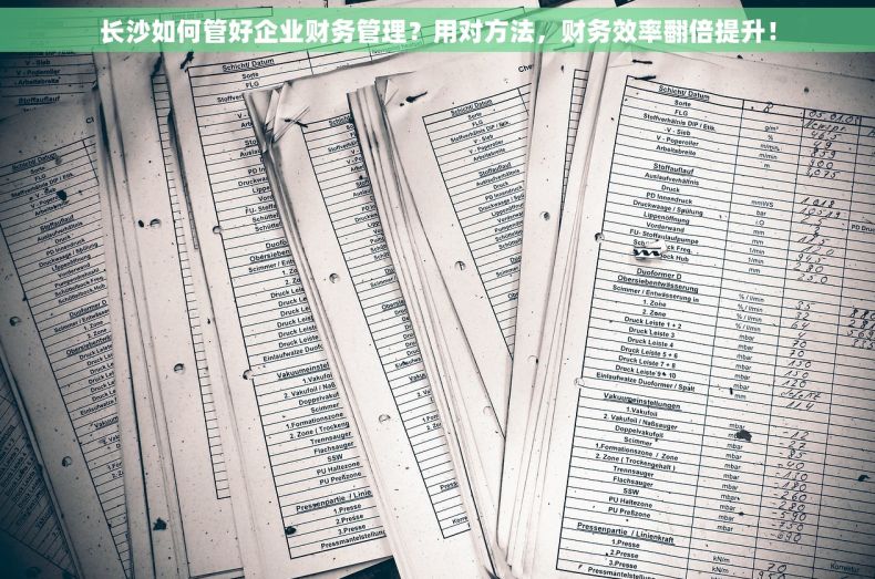 长沙如何管好企业财务管理？用对方法，财务效率翻倍提升！