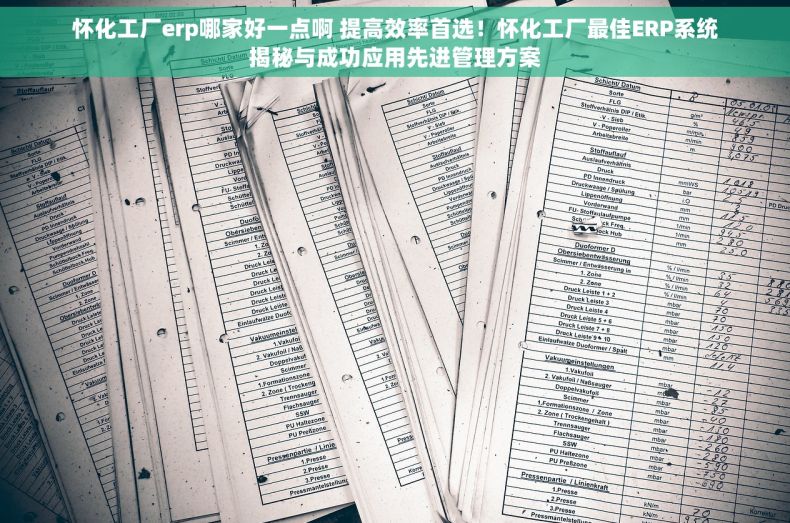 怀化工厂erp哪家好一点啊 提高效率首选！怀化工厂最佳ERP系统揭秘与成功应用先进管理方案
