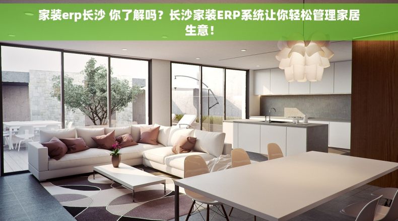 家装erp长沙 你了解吗？长沙家装ERP系统让你轻松管理家居生意！