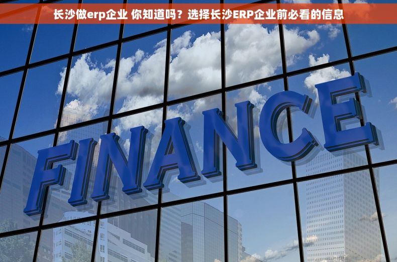 长沙做erp企业 你知道吗？选择长沙ERP企业前必看的信息