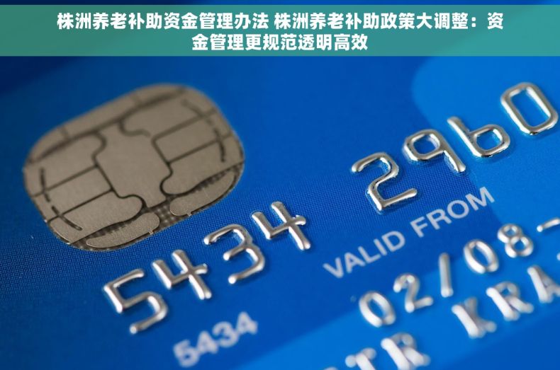 株洲养老补助资金管理办法 株洲养老补助政策大调整：资金管理更规范透明高效