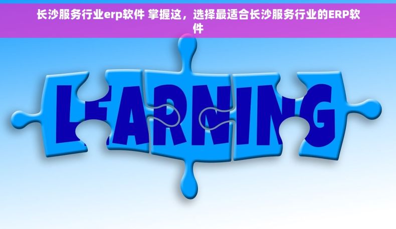 长沙服务行业erp软件 掌握这，选择最适合长沙服务行业的ERP软件