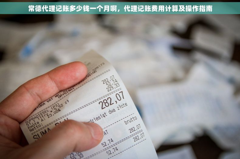 常德代理记账多少钱一个月啊，代理记账费用计算及操作指南