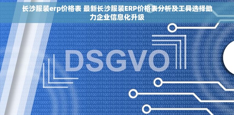 长沙服装erp价格表 最新长沙服装ERP价格表分析及工具选择助力企业信息化升级