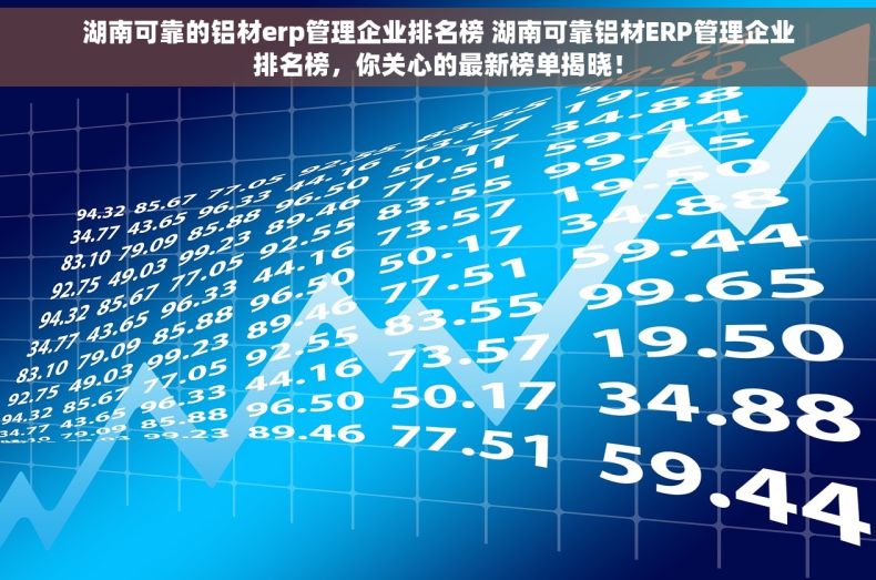 湖南可靠的铝材erp管理企业排名榜 湖南可靠铝材ERP管理企业排名榜，你关心的最新榜单揭晓！