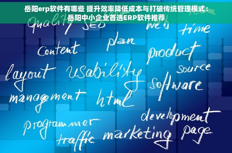 岳阳erp软件有哪些 提升效率降低成本与打破传统管理模式：岳阳中小企业首选ERP软件推荐