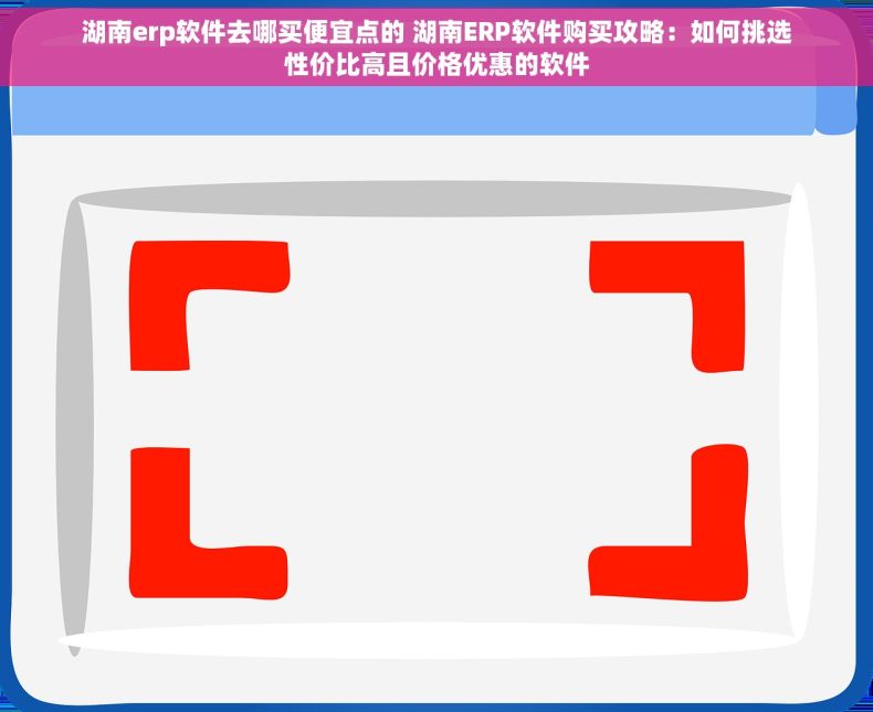 湖南erp软件去哪买便宜点的 湖南ERP软件购买攻略：如何挑选性价比高且价格优惠的软件