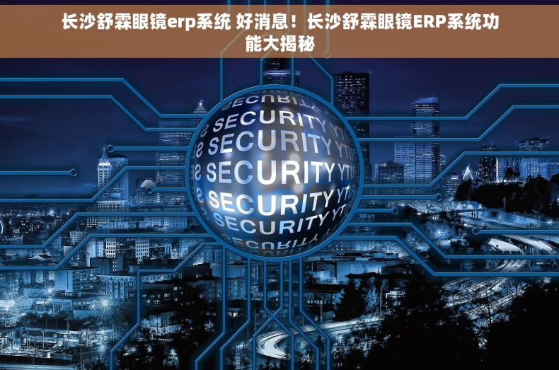 长沙舒霖眼镜erp系统 好消息！长沙舒霖眼镜ERP系统功能大揭秘