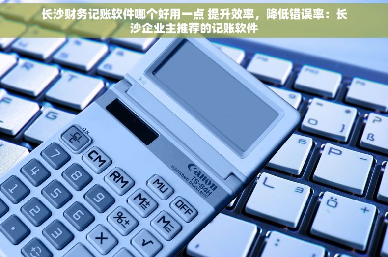长沙财务记账软件哪个好用一点 提升效率，降低错误率：长沙企业主推荐的记账软件
