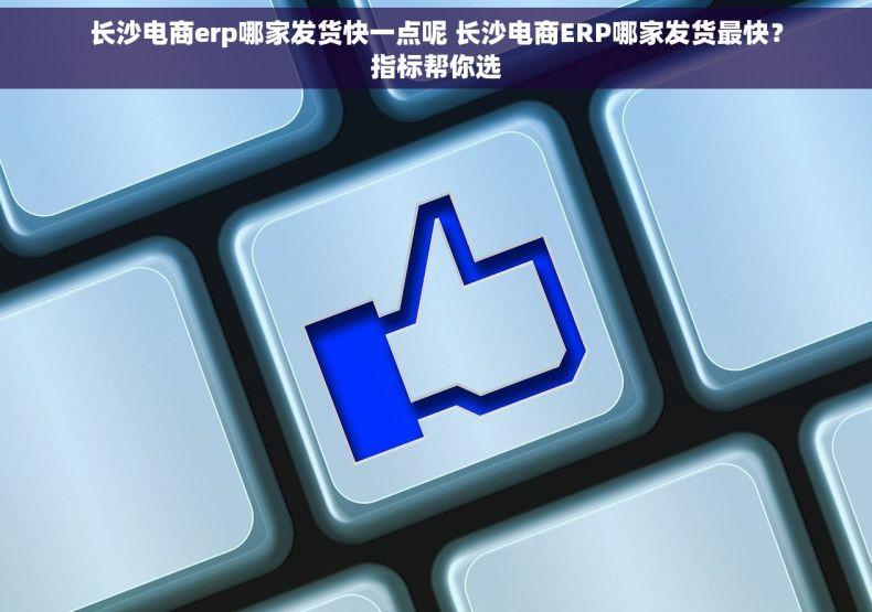 长沙电商erp哪家发货快一点呢 长沙电商ERP哪家发货最快？指标帮你选