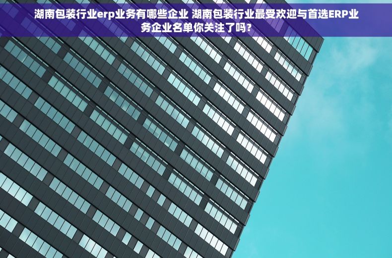 湖南包装行业erp业务有哪些企业 湖南包装行业最受欢迎与首选ERP业务企业名单你关注了吗？