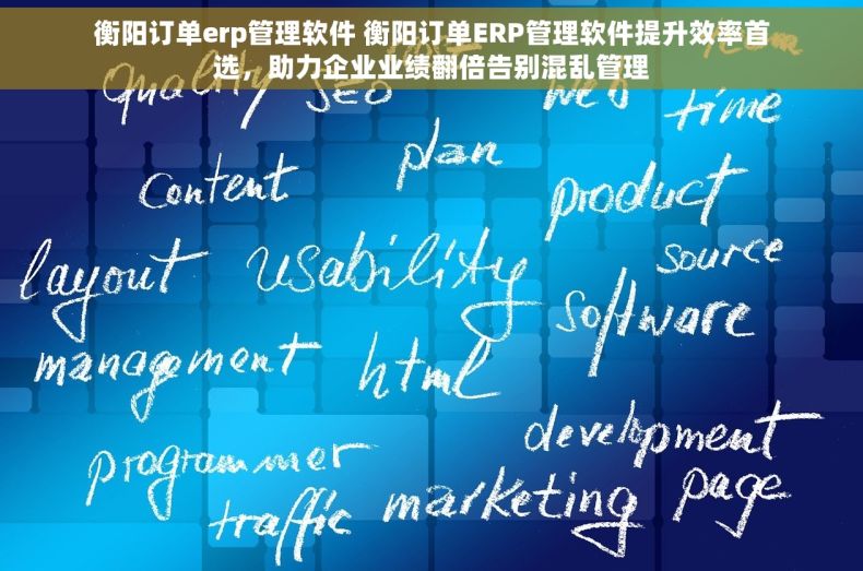 衡阳订单erp管理软件 衡阳订单ERP管理软件提升效率首选，助力企业业绩翻倍告别混乱管理