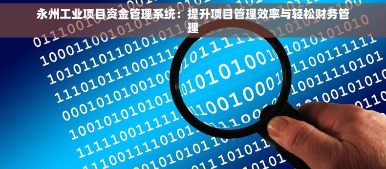 永州工业项目资金管理系统：提升项目管理效率与轻松财务管理