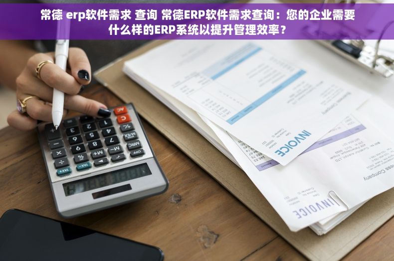 常德 erp软件需求 查询 常德ERP软件需求查询：您的企业需要什么样的ERP系统以提升管理效率？
