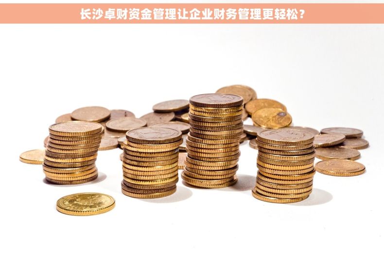 长沙卓财资金管理让企业财务管理更轻松？