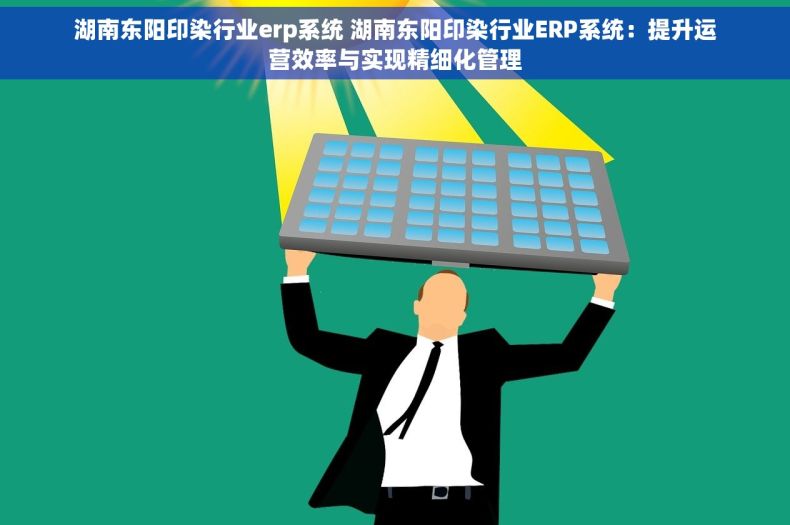 湖南东阳印染行业erp系统 湖南东阳印染行业ERP系统：提升运营效率与实现精细化管理