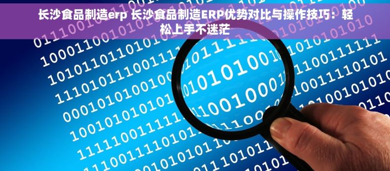 长沙食品制造erp 长沙食品制造ERP优势对比与操作技巧：轻松上手不迷茫