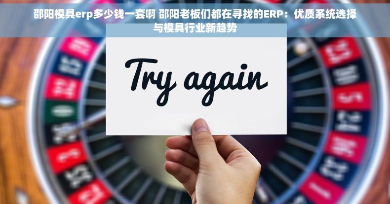 邵阳模具erp多少钱一套啊 邵阳老板们都在寻找的ERP：优质系统选择与模具行业新趋势