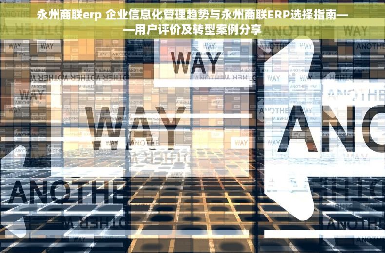永州商联erp 企业信息化管理趋势与永州商联ERP选择指南——用户评价及转型案例分享