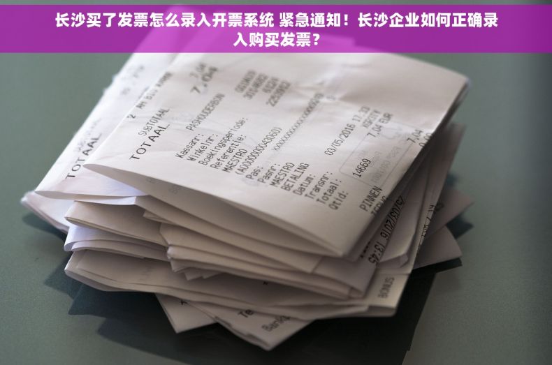 长沙买了发票怎么录入开票系统 紧急通知！长沙企业如何正确录入购买发票？