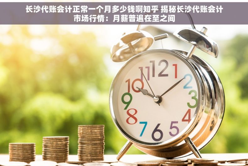 长沙代账会计正常一个月多少钱啊知乎 揭秘长沙代账会计市场行情：月薪普遍在至之间