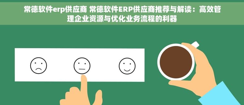 常德软件erp供应商 常德软件ERP供应商推荐与解读：高效管理企业资源与优化业务流程的利器